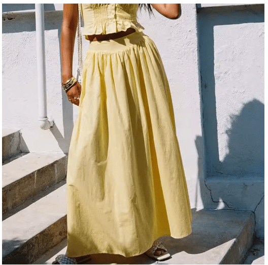Jupe Vintage Bohême Jaune - Louise Vintage