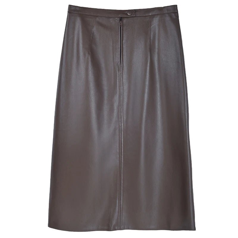 Jupe Vintage Simili Cuir Marron - Louise Vintage