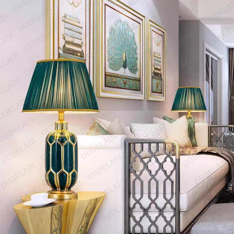 Lampe Art Déco Vintage Bleu - Louise Vintage