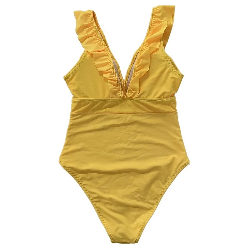 Maillot de Bain Femme 1 Piece Vintage Jaune - Louise Vintage