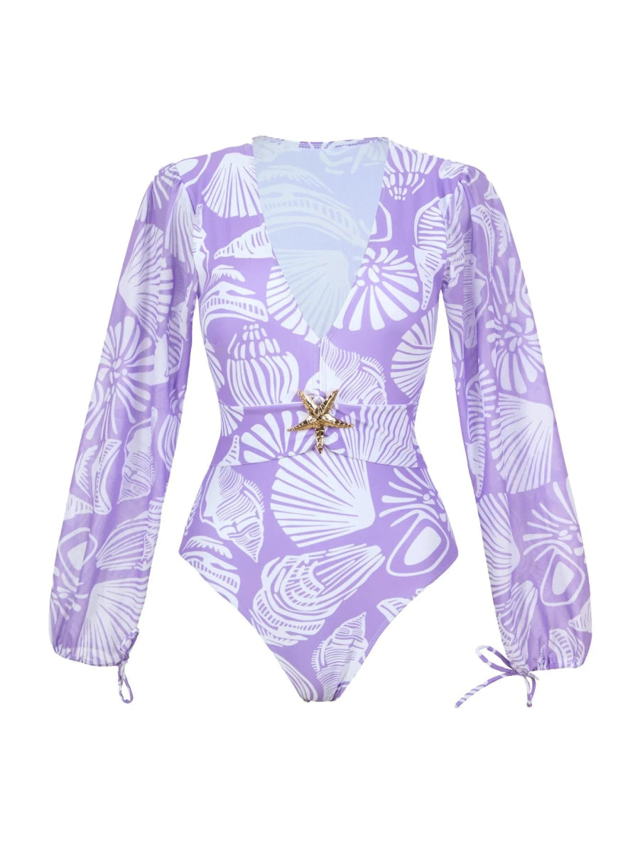 Maillot de Bain Sexy 1 Piece Vintage Violet - Louise Vintage