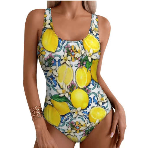 Maillot de Bain Vintage Motif Citron - Louise Vintage