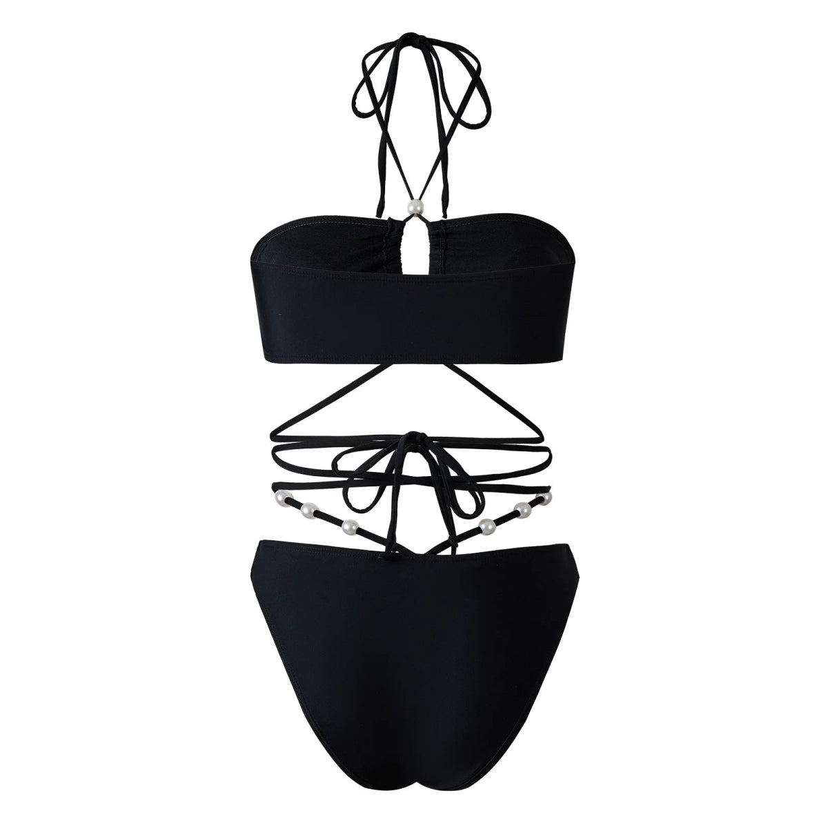 Maillot de Bain Vintage Noir à Lacets - Louise Vintage