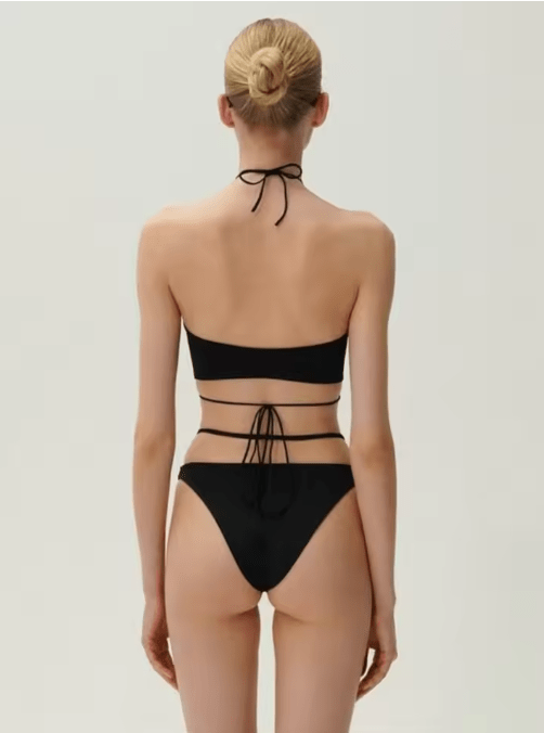 Maillot de Bain Vintage Noir à Lacets - Louise Vintage