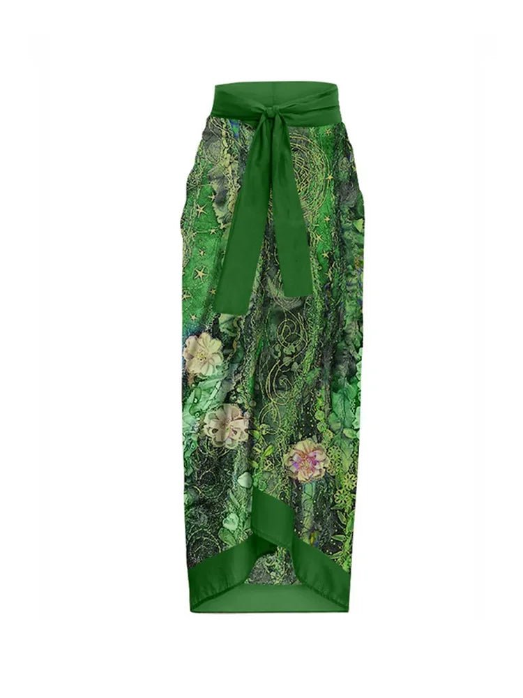 Maillot de Bain Vintage Volant Fleurs Vert - Louise Vintage