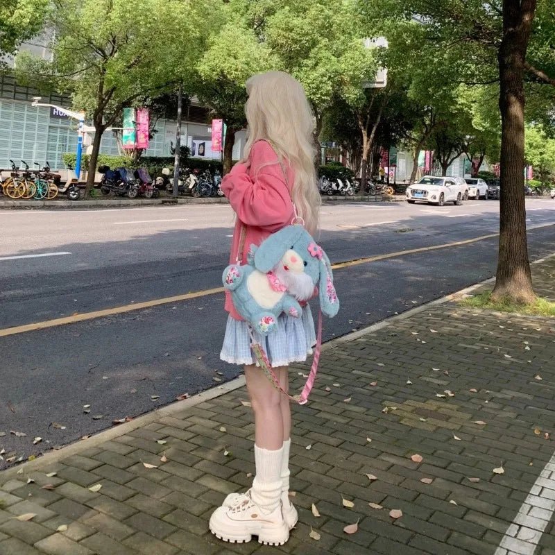 Mini Jupe Vintage Fleurs Bleu - Louise Vintage