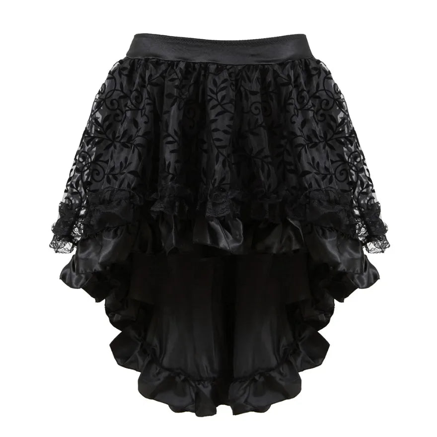 Mini Jupe Vintage Noir Fleurs - Louise Vintage