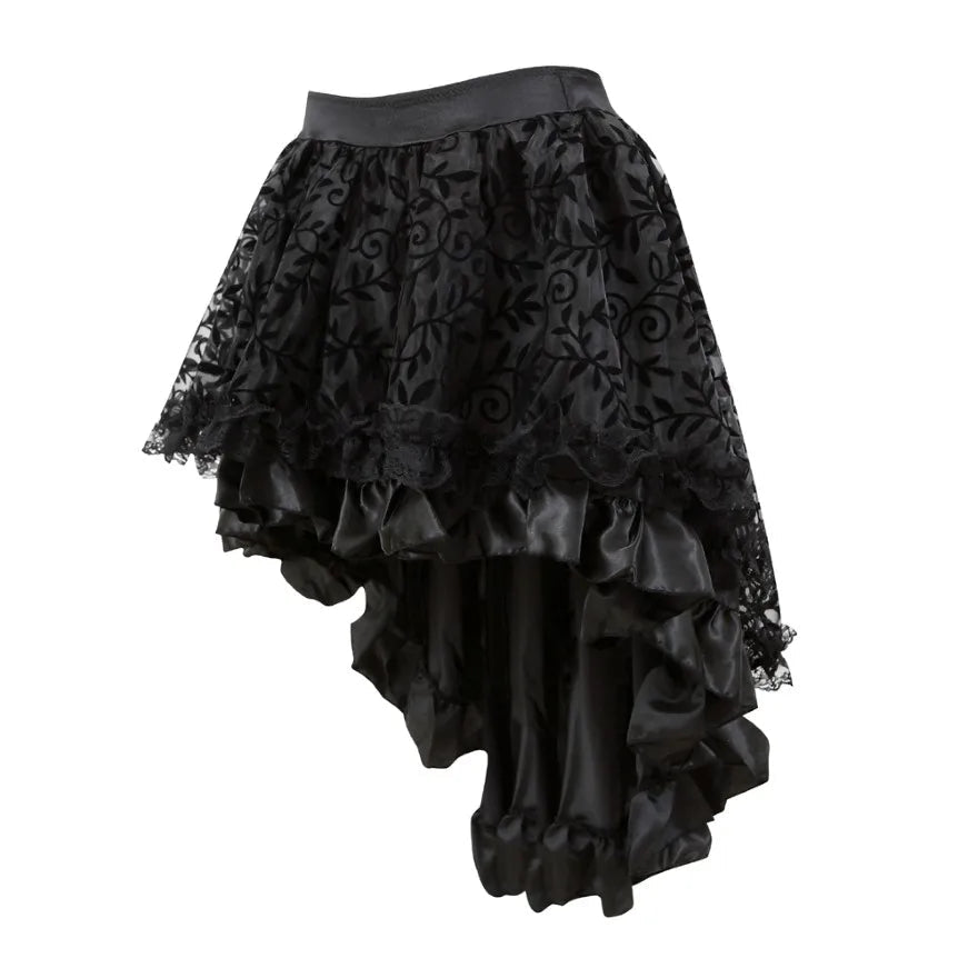 Mini Jupe Vintage Noir Fleurs - Louise Vintage