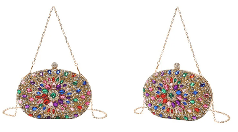 Petit Sac à Main Vintage Perles Doré - Louise Vintage