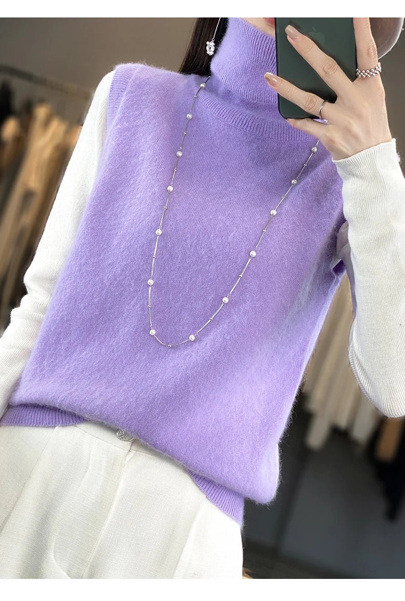 Pull Col Montant Vintage Sans Manche - Louise Vintage