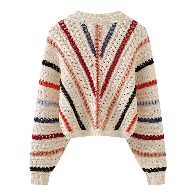 Pull Col Rond Rayé Vintage - Louise Vintage