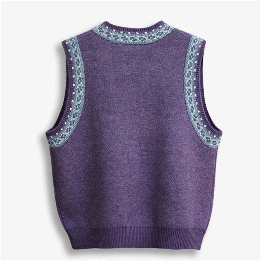 Pull Sans Manche Vintage Violet - Louise Vintage