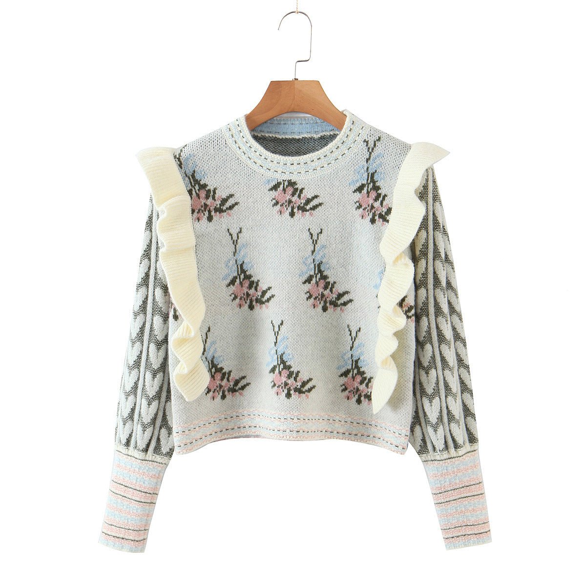 Pull Tricot avec Fleurs Vintage - Louise Vintage