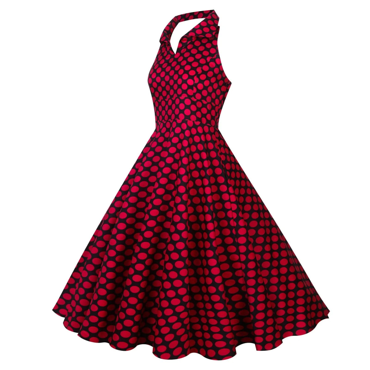 Robe à Pois Année 60 Bordeaux - Louise Vintage