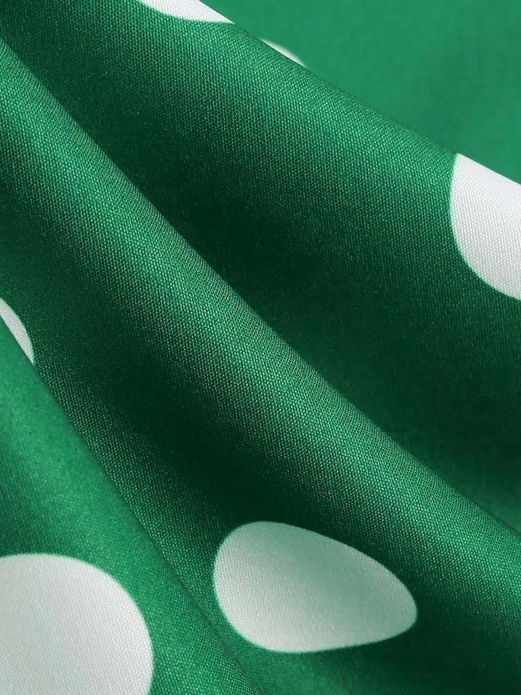 Robe à Pois Année 60 Verte - Louise Vintage