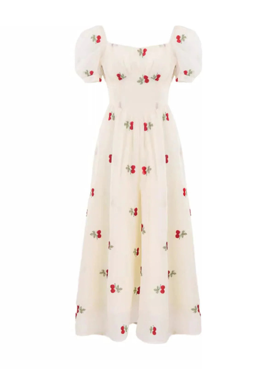 Robe Année 40 50 Beige - Louise Vintage