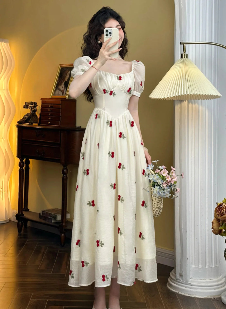 Robe Année 40 50 Beige - Louise Vintage