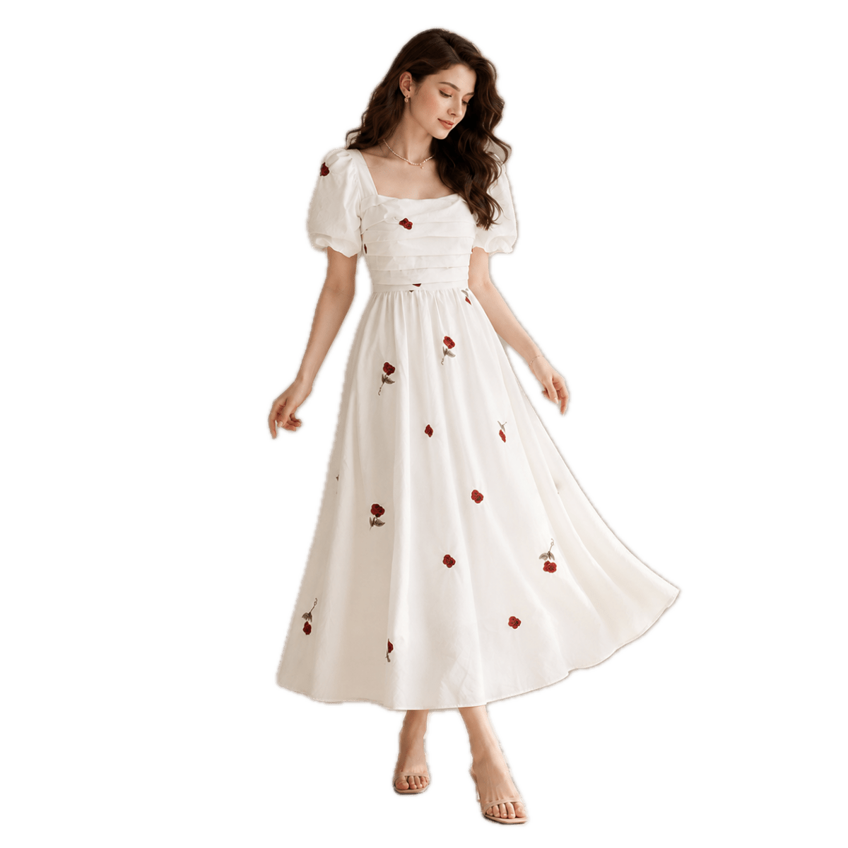 Robe Année 40 50 Beige - Louise Vintage
