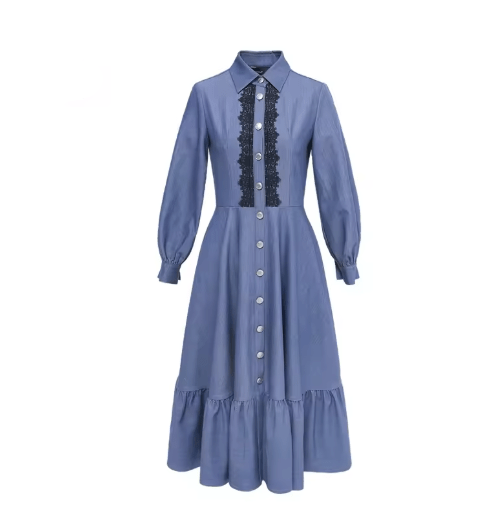 Robe Année 40 Hiver Bleu - Louise Vintage