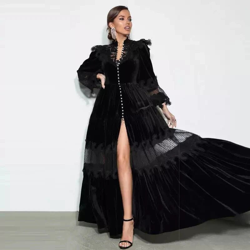 Robe Année 40 Hiver Noir - Louise Vintage