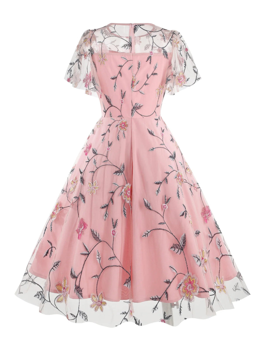 Robe Année 50 Avec Pétales - Louise Vintage