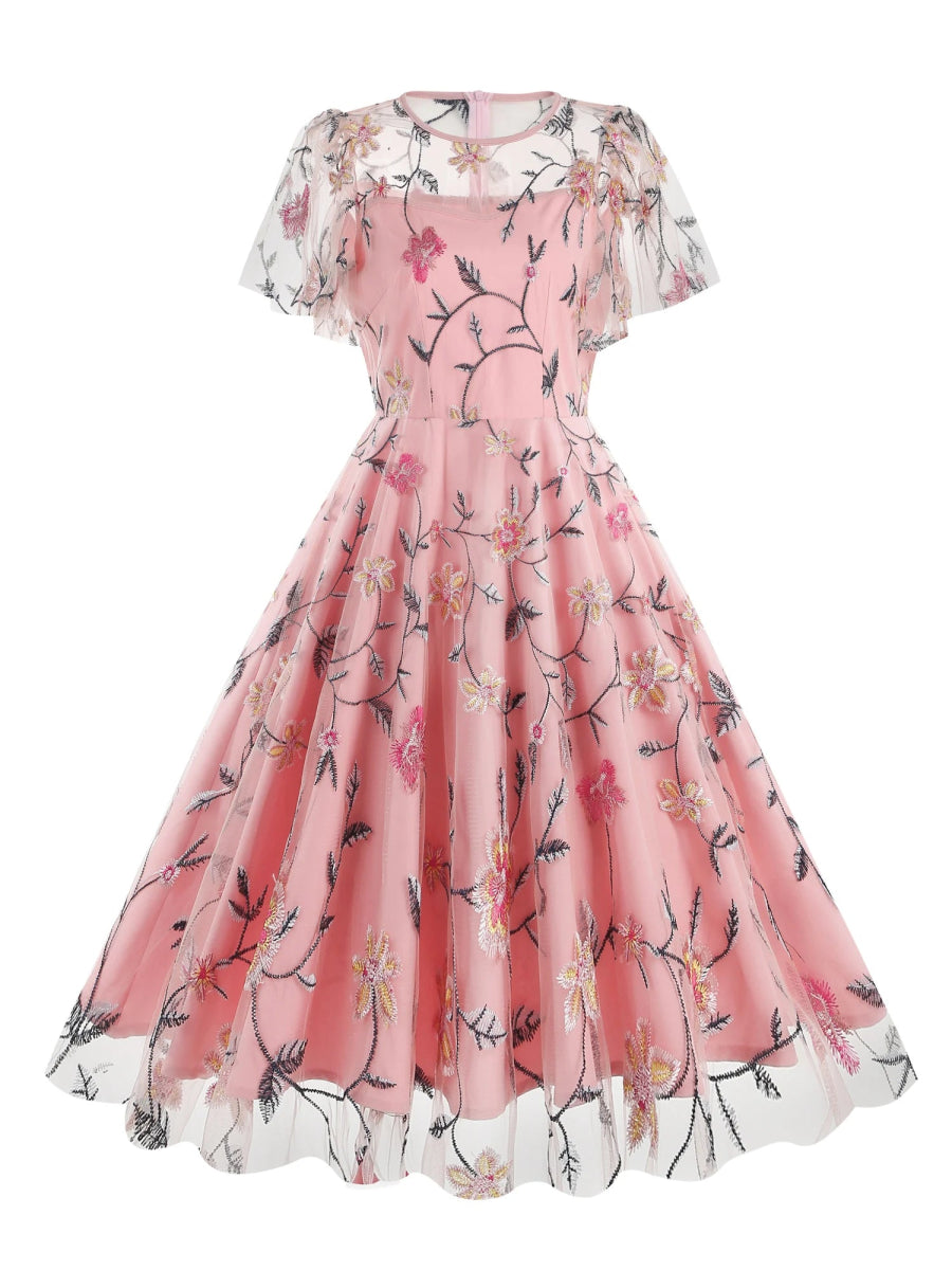 Robe Année 50 Avec Pétales - Louise Vintage