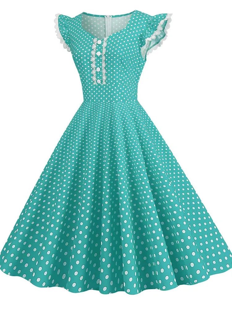 Robe Année 50 Bleu Pastel - Louise Vintage