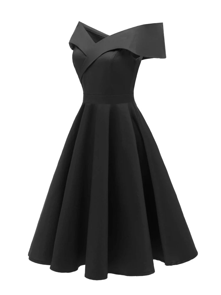 Robe Année 50 Chic Noire - Louise Vintage