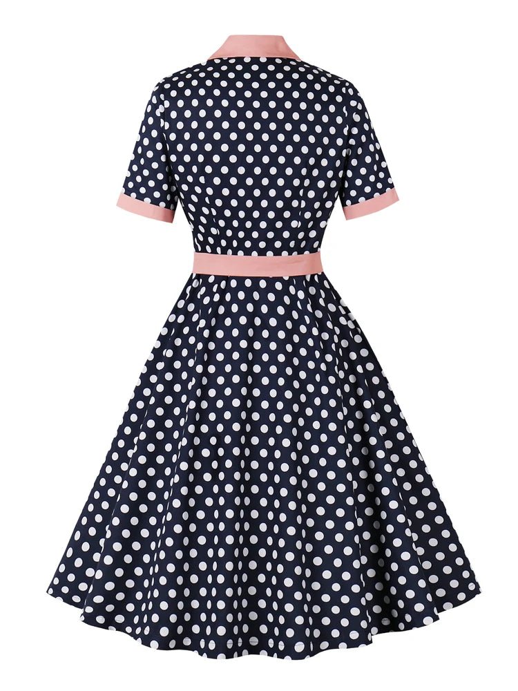 Robe Année 50 Paris Marine - Louise Vintage