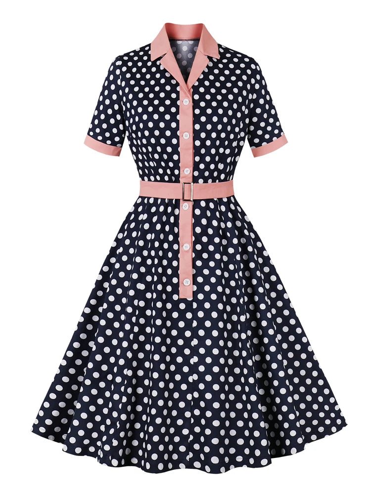 Robe Année 50 Paris Marine - Louise Vintage