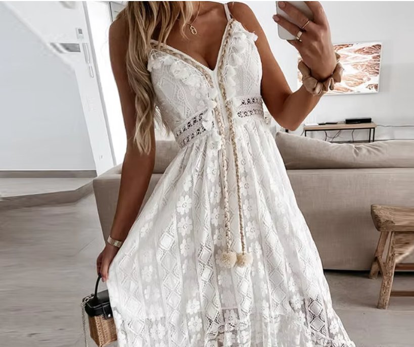 Robe Année 60 70 Blanche - Louise Vintage