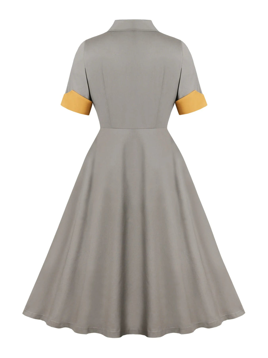 Robe Année 60 Chic Gris - Louise Vintage