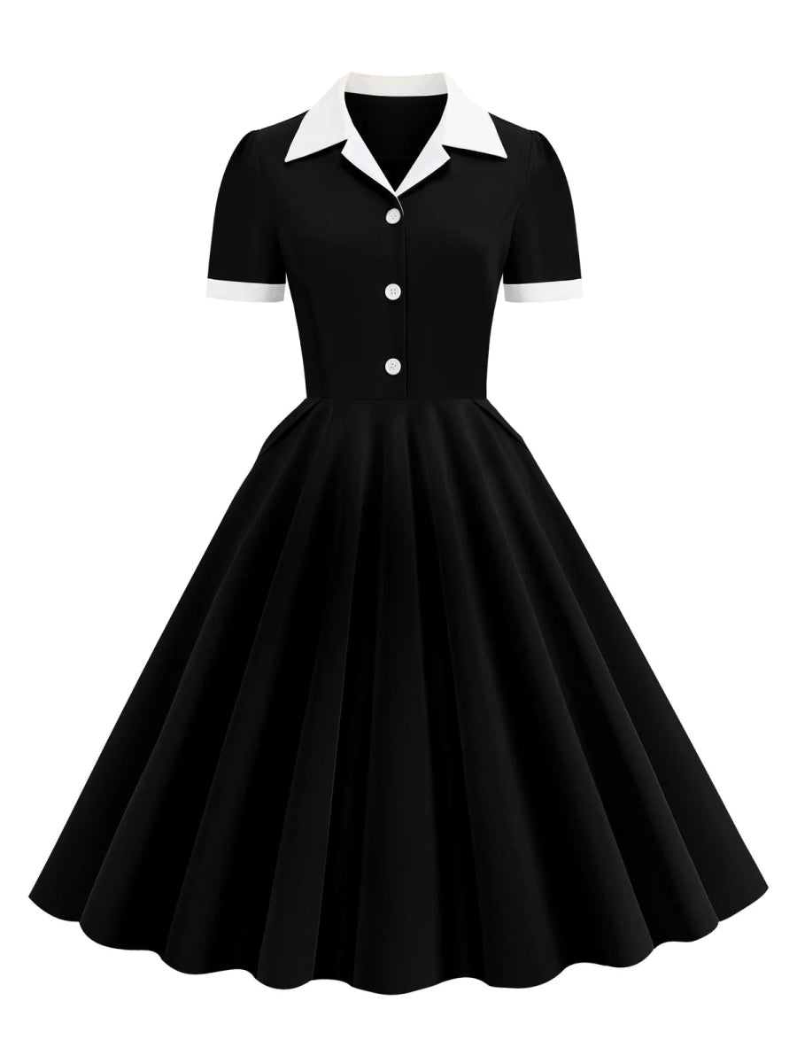 Robe Année 60 Chic Noire - Louise Vintage