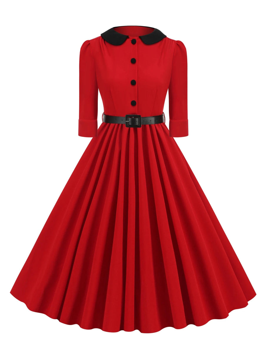 Robe Année 60 Vintage Rouge - Louise Vintage
