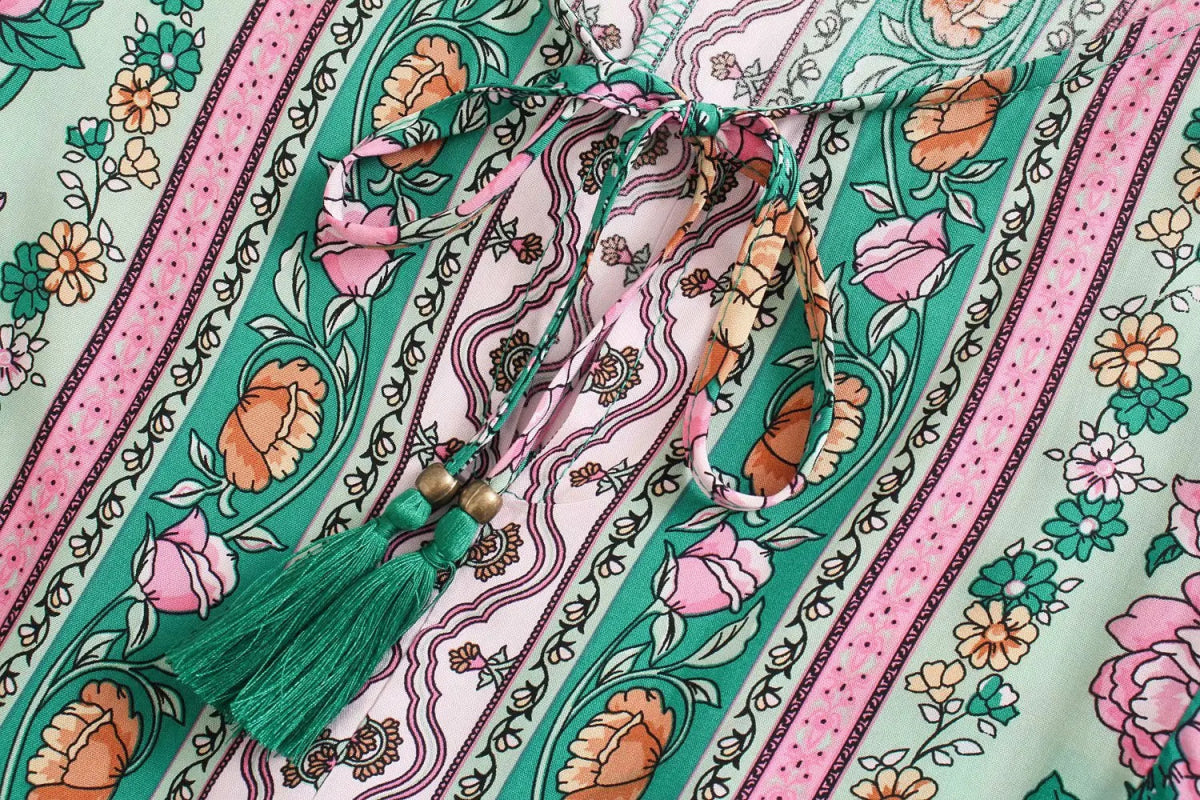 Robe Année 70 Chic Grosses Fleurs - Louise Vintage