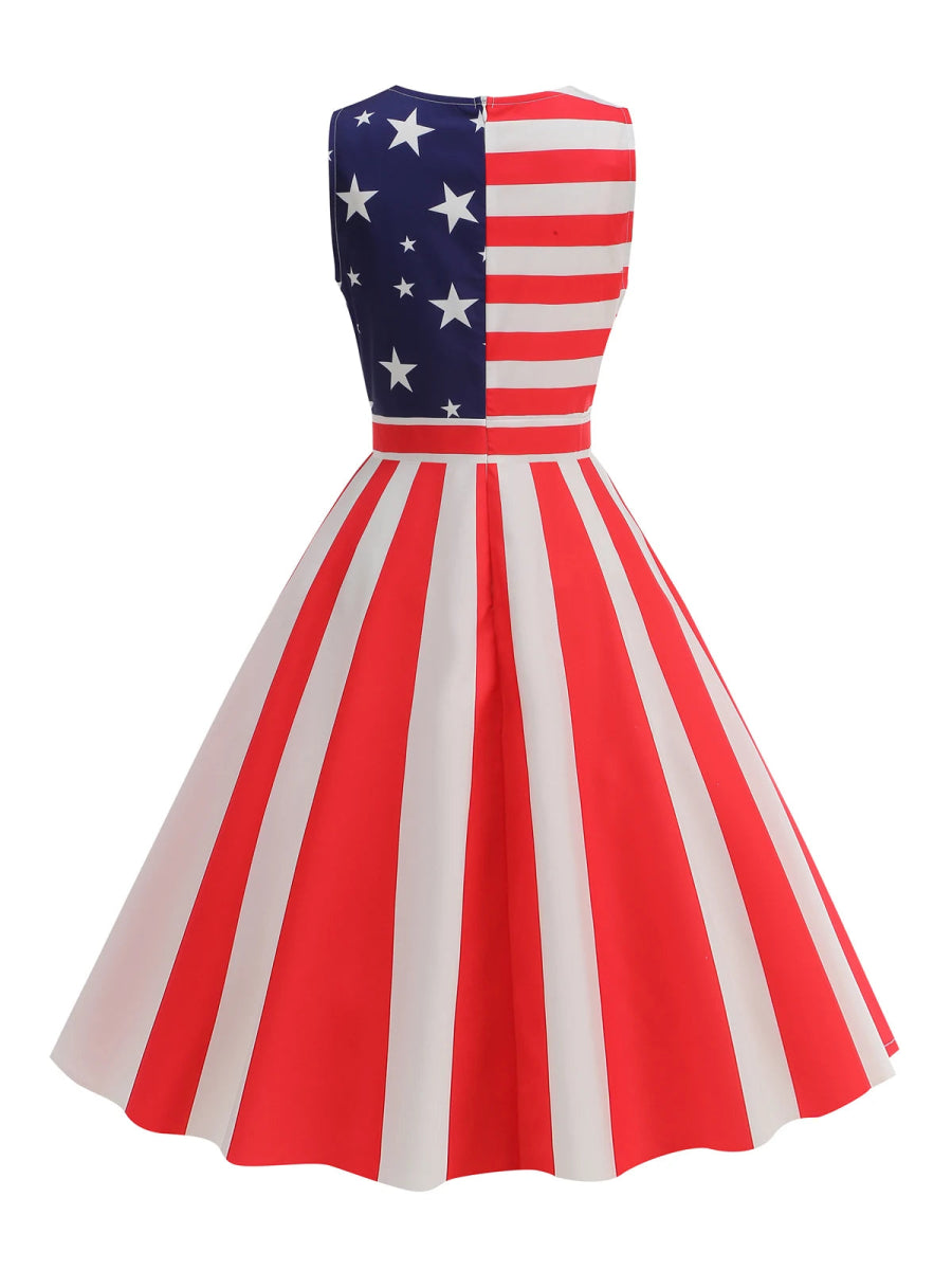 Robe Année 70 Drapeau USA - Louise Vintage