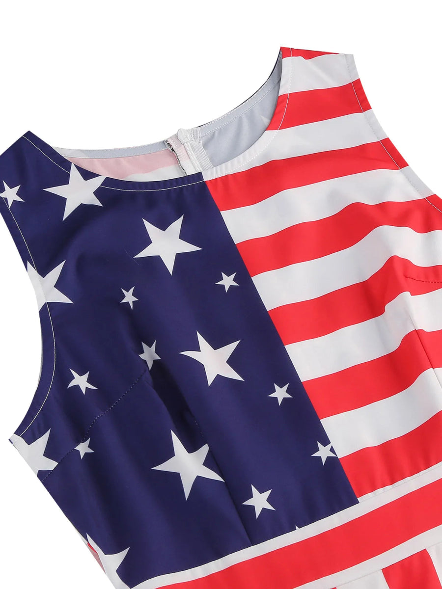 Robe Année 70 Drapeau USA - Louise Vintage