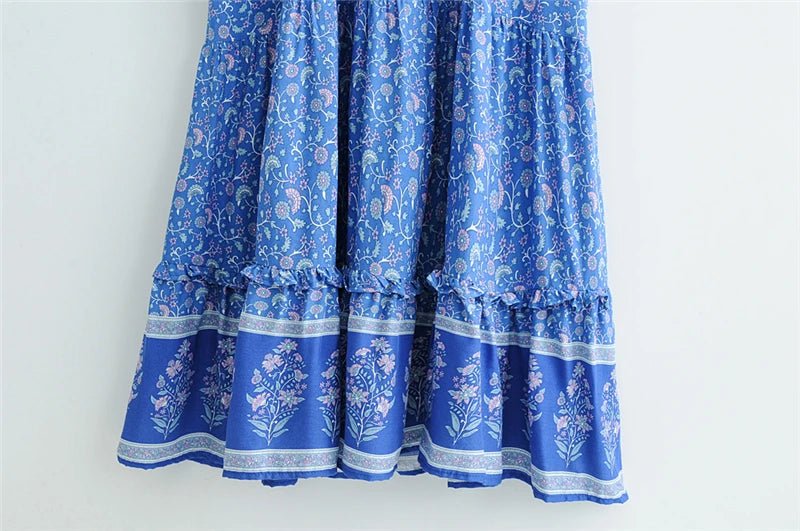 Robe Année 70 Femme Bleue - Louise Vintage
