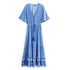 Robe Année 70 Femme Bleue - Louise Vintage