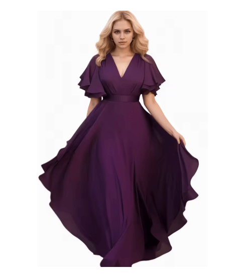 Robe Année 70 Grande Taille Violet - Louise Vintage