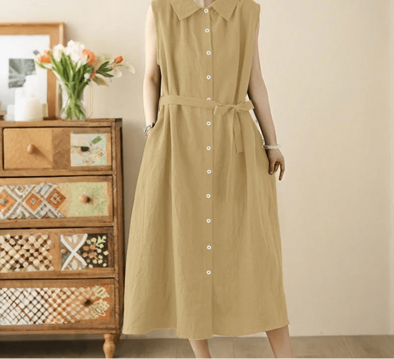 Robe Année 70 Hippie Citron - Louise Vintage