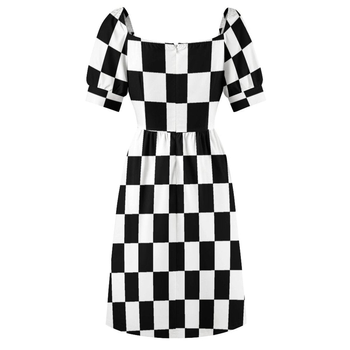 Robe Année 70 Vichy Noire - Louise Vintage
