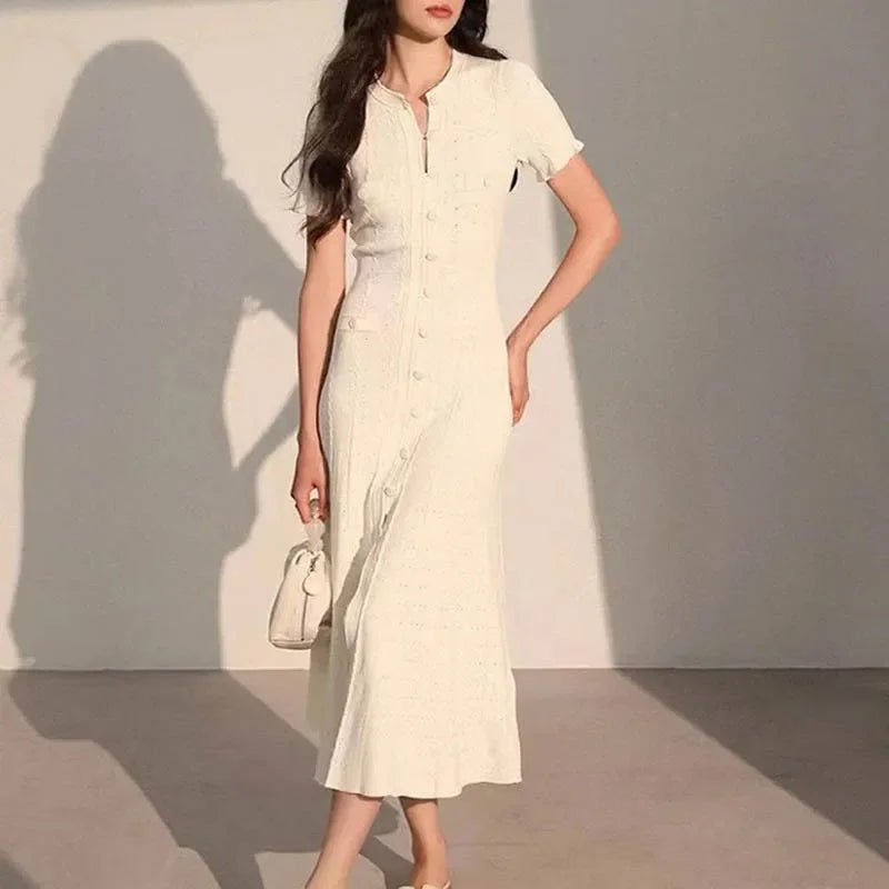 Robe Années 40 Beige - Louise Vintage