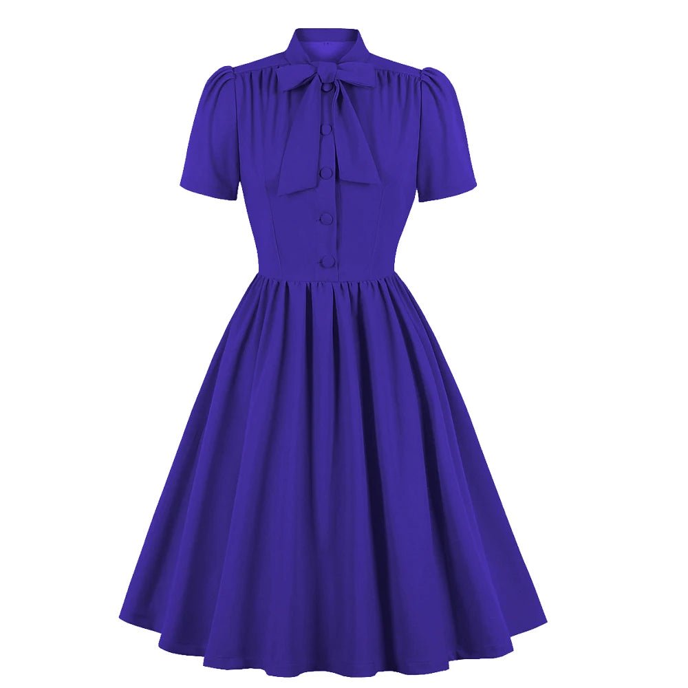 Robe Années 40 Grande Taille Bleu - Louise Vintage