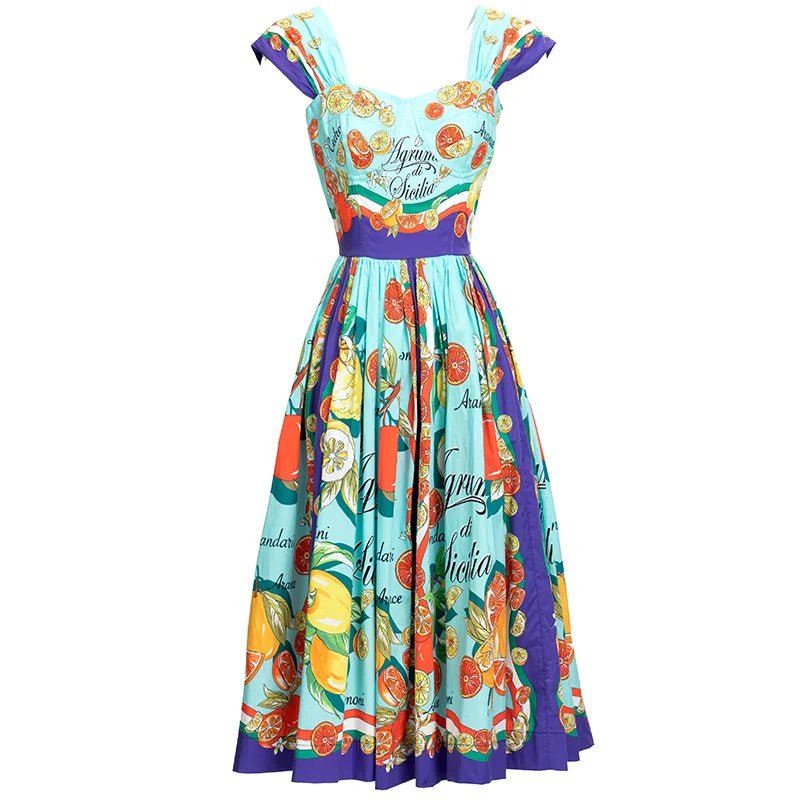 Robe Années 40 Imprimés Fruits - Louise Vintage