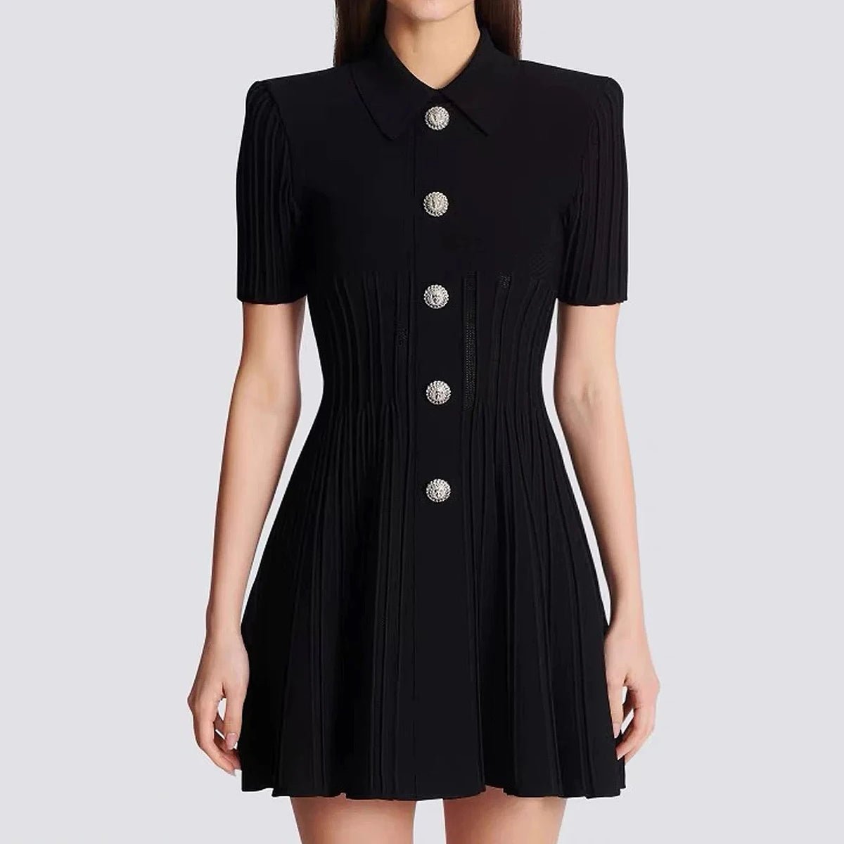 Robe Années 40 Noire Boutons - Louise Vintage