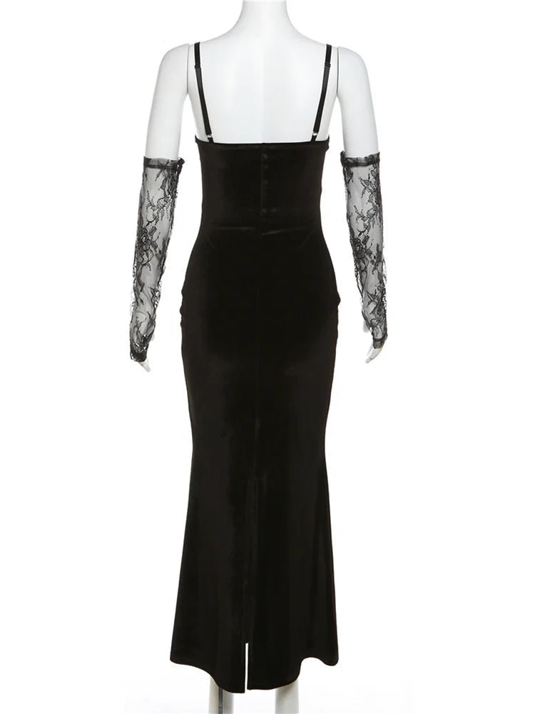 Robe Années 40 Noire Fleurs - Louise Vintage