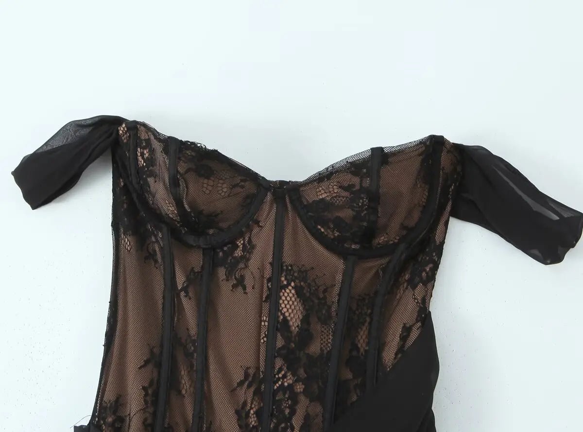 Robe Années 40 Noire Fleurs - Louise Vintage