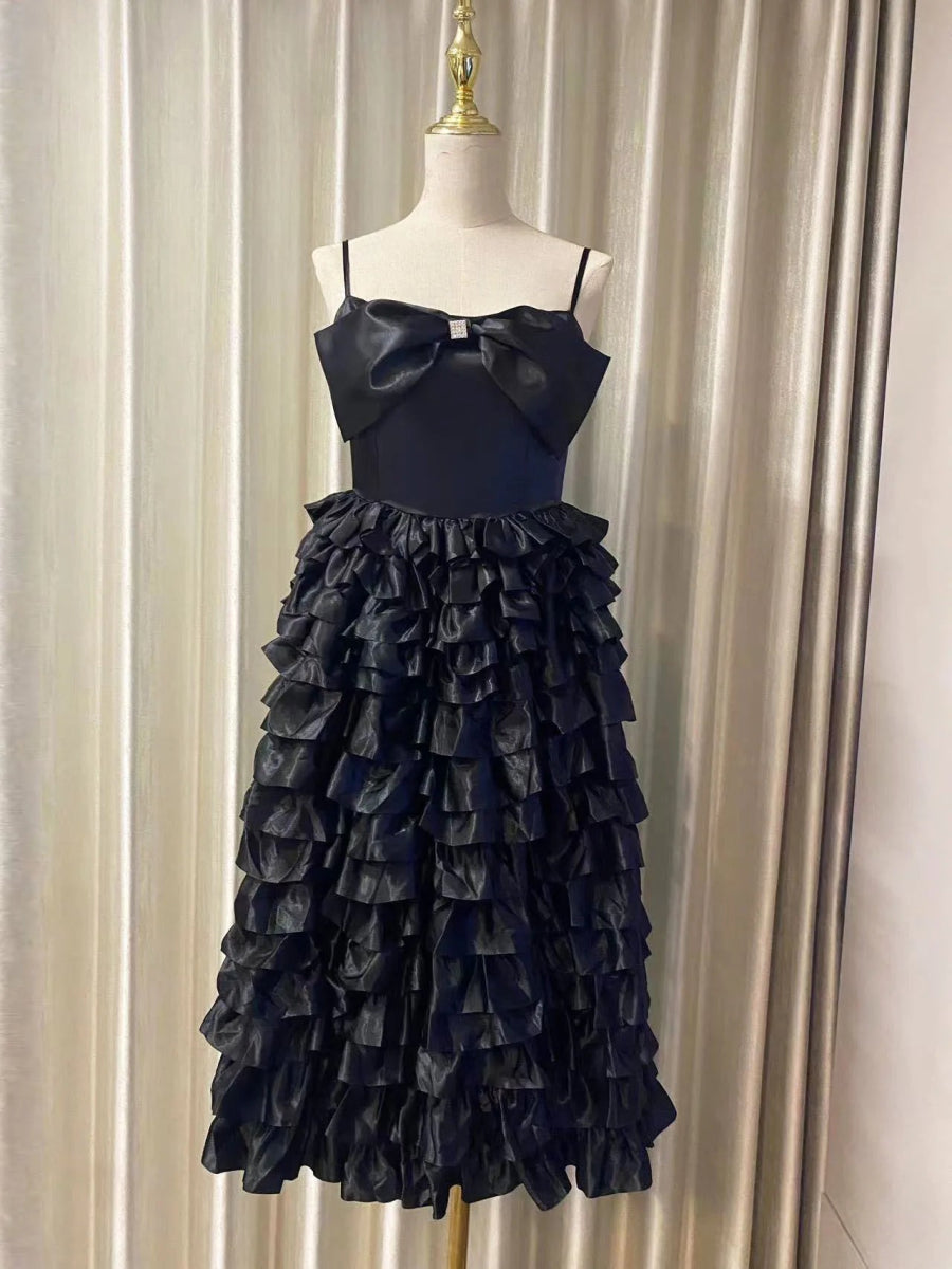 Robe Années 40 Noire Jupe Plissée - Louise Vintage