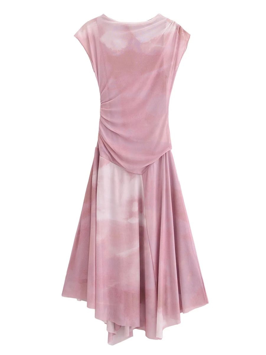 Robe Années 40 Rose Manches Courtes - Louise Vintage